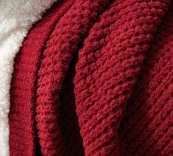 Chenille Waffle Sherpa Back Throw