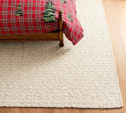 Cozy Basketweave Sweater Wool Rug
