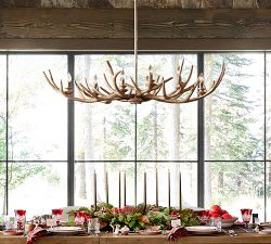 Faux Antler Linear Chandelier (52")