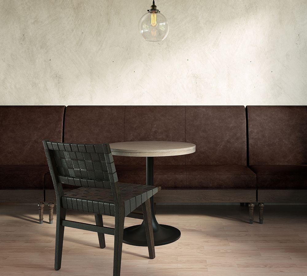 Hayworth Non-Tufted Leather Banquette by Pottery Barn