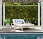 Indio Eucalyptus Outdoor Double Chaise Lounge with Wheels
