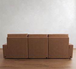 Larkspur Leather Power Reclining Chaise Sectional (114"-127")