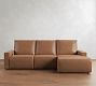 Larkspur Leather Power Reclining Chaise Sectional (114"-127")