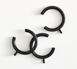 Slim Quiet-Glide C-Loop Curtain Rings - Set of 10