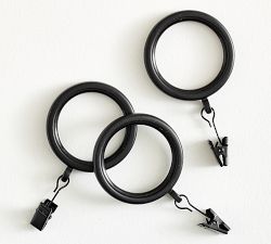 Slim Quiet-Glide Curtain Clip Rings - Set of 10
