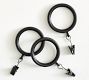 Slim Quiet-Glide Curtain Clip Rings - Set of 10