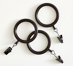 Slim Quiet-Glide Curtain Clip Rings - Set of 10