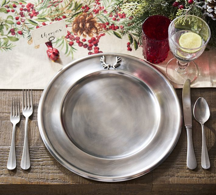 Stag Icon Charger Plates - Set of 4 | Pottery Barn
