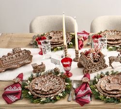 Gingerbread Train Stoneware Serving Platter