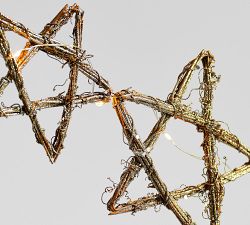 Glitter Rattan Star String Lights