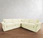 PB Comfort Modern Roll Arm Deep Seat Slipcovered 3-Piece L-Shaped Sectional (112")