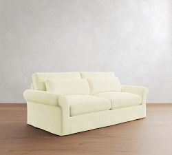 PB Comfort Modern Roll Arm Deep Seat Slipcovered Sofa (67"-122")