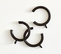 Slim Quiet-Glide C-Loop Curtain Rings - Set of 10