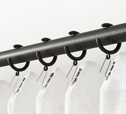 Slim Quiet-Glide C-Loop Curtain Rings - Set of 10