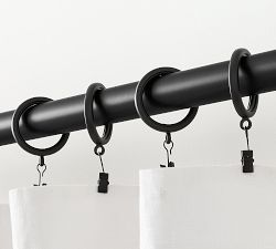 Slim Quiet-Glide Curtain Clip Rings - Set of 10