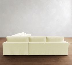 Westwood Roll Arm Deep Seat Slipcovered 3-Piece L-Shaped Wedge Sectional (136")