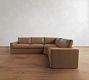 Westwood Square Arm Leather 3-Piece Wedge Sectional (128")