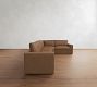 Westwood Square Arm Leather 3-Piece Wedge Sectional (128")