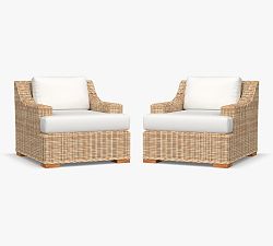 Huntington Wicker Slope Arm Outdoor Lounge Chair