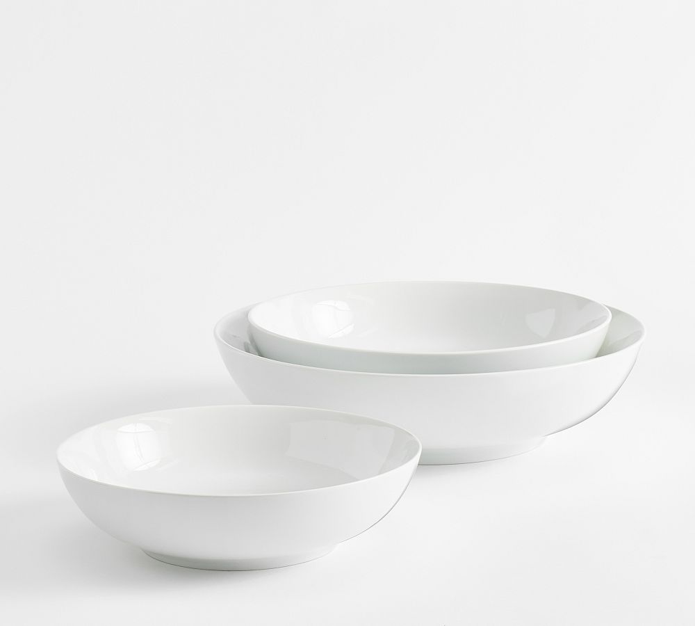 Caterers Box Porcelain Nesting Serving Bowls - Set of 3 - Set of 3 - White
