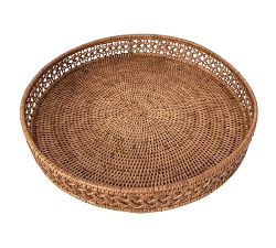 Tava Braided Rattan Round Tray