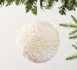 Open Box: White Paper &amp; Glitter Ball Ornament
