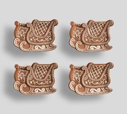 Gingerbread Sleigh Stoneware Appetizer Plates - Set of 4