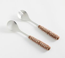 Gingerbread Stoneware Serving Utensils - Set of 2