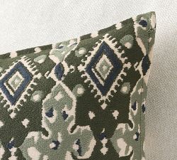 Judah Ikat Plaid Embroidered Pillow