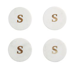 Open Box: Alphabet Marble &amp; Wood Coasters, Set of 4 - S