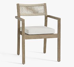 Open Box: Indio Coastal Mahogany Rope Outdoor Dining Armchair Oat Rope - Weathered Gray