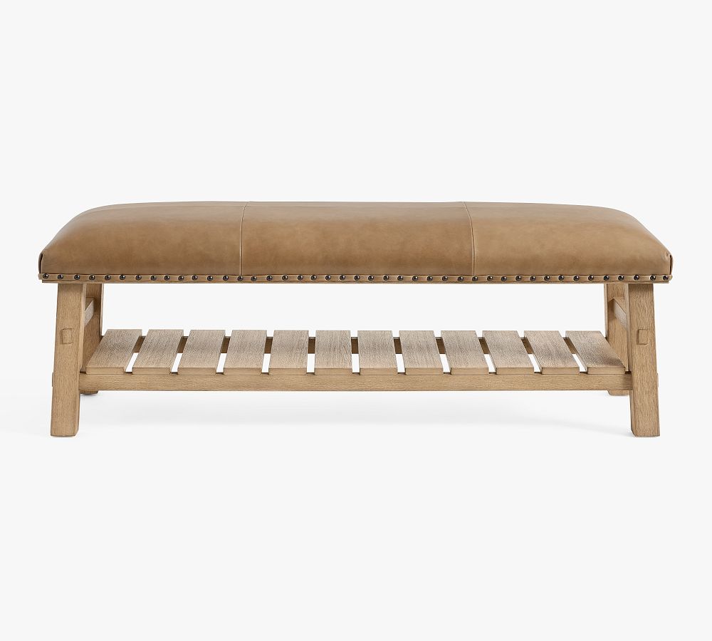 Caden Leather Bench by Pottery Barn