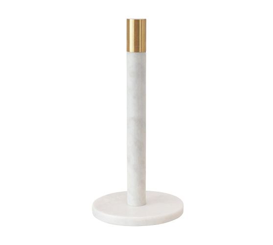 Modern Marble and Brass Paper Towel Holder - Thumbnail 2