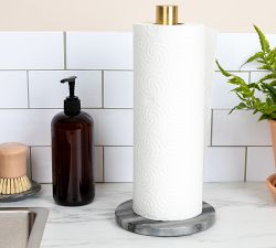 Modern Marble and Brass Paper Towel Holder
