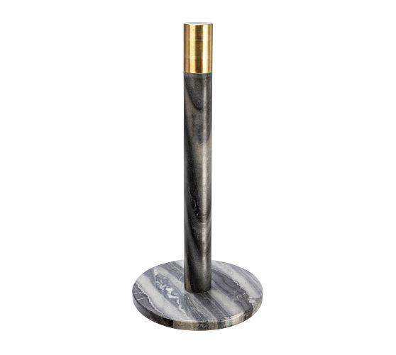 Modern Marble and Brass Paper Towel Holder - Thumbnail 4