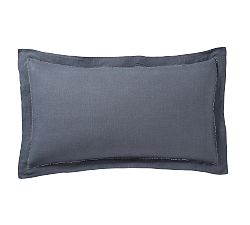 Open Box: Belgian Flax Linen Shams, King, Set of 2 - Steel Blue