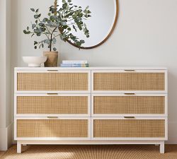 Westly Cane 6-Drawer Dresser (60")