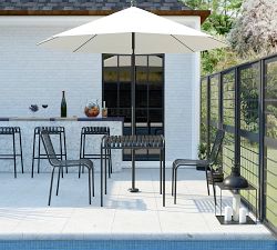 Kaylin Metal Rectangular Outdoor Table (28"w)