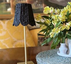 Maison Maison Portable Lamp Scalloped Seagrass Shades