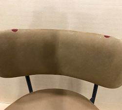 Open Box: Maison Leather Counter Height Stool, 25" - Nubuck Caramel, Antique Bronze Leg