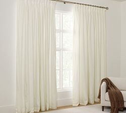 Belgian Flax Linen Inverted Box Pleat Blackout Curtain