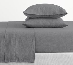 Open Box: Belgian Flax Linen Sheet Set, Queen - Charcoal