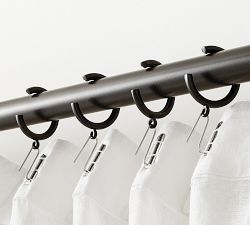 Slim Quiet-Glide C-Loop Curtain Rings - Set of 10