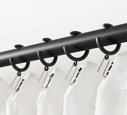 Slim Quiet-Glide C-Loop Curtain Rings - Set of 10