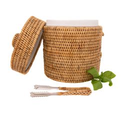 Tava Handwoven Ice Bucket with Tongs