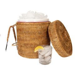 Tava Handwoven Ice Bucket with Tongs
