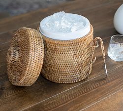 Tava Handwoven Ice Bucket with Tongs