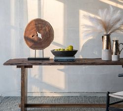 Teak Handcrafted Slice on Stand Decorative Object