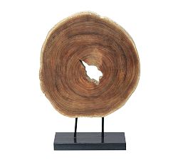 Teak Handcrafted Slice on Stand Decorative Object
