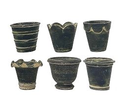 Handcrafted Eclectic Herb Pots, Set of 6